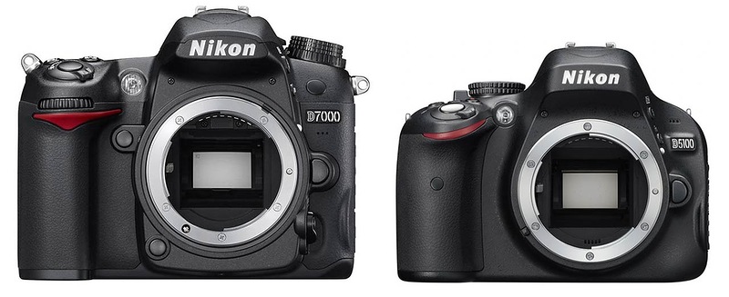 Фотоаппарат Nikon D7000 рядом с D5100 nikon d7000 и d5100